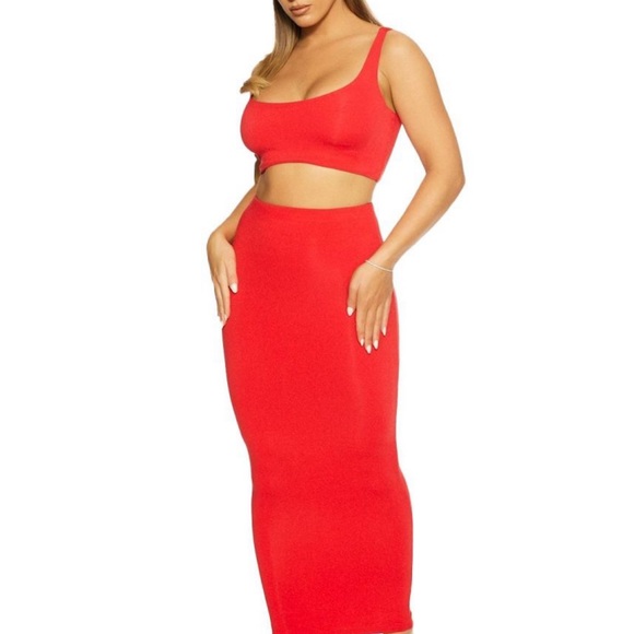 naked wardrobe Dresses & Skirts - Naked Wardrobe Far from Bae-sic Skirt Set in Strawberry